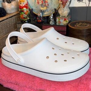 Men's White Slip-On Clog with Back Strap